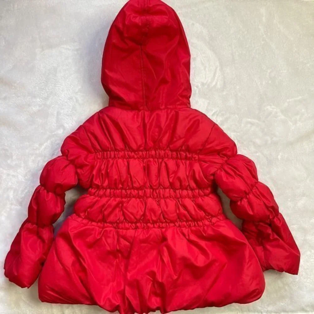 Rothschild Girl's Red Flower Pocket Full Zip Puffer Jacket Toddler‎ Size 4T